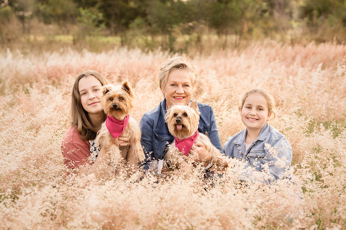 Family portrait with dogs