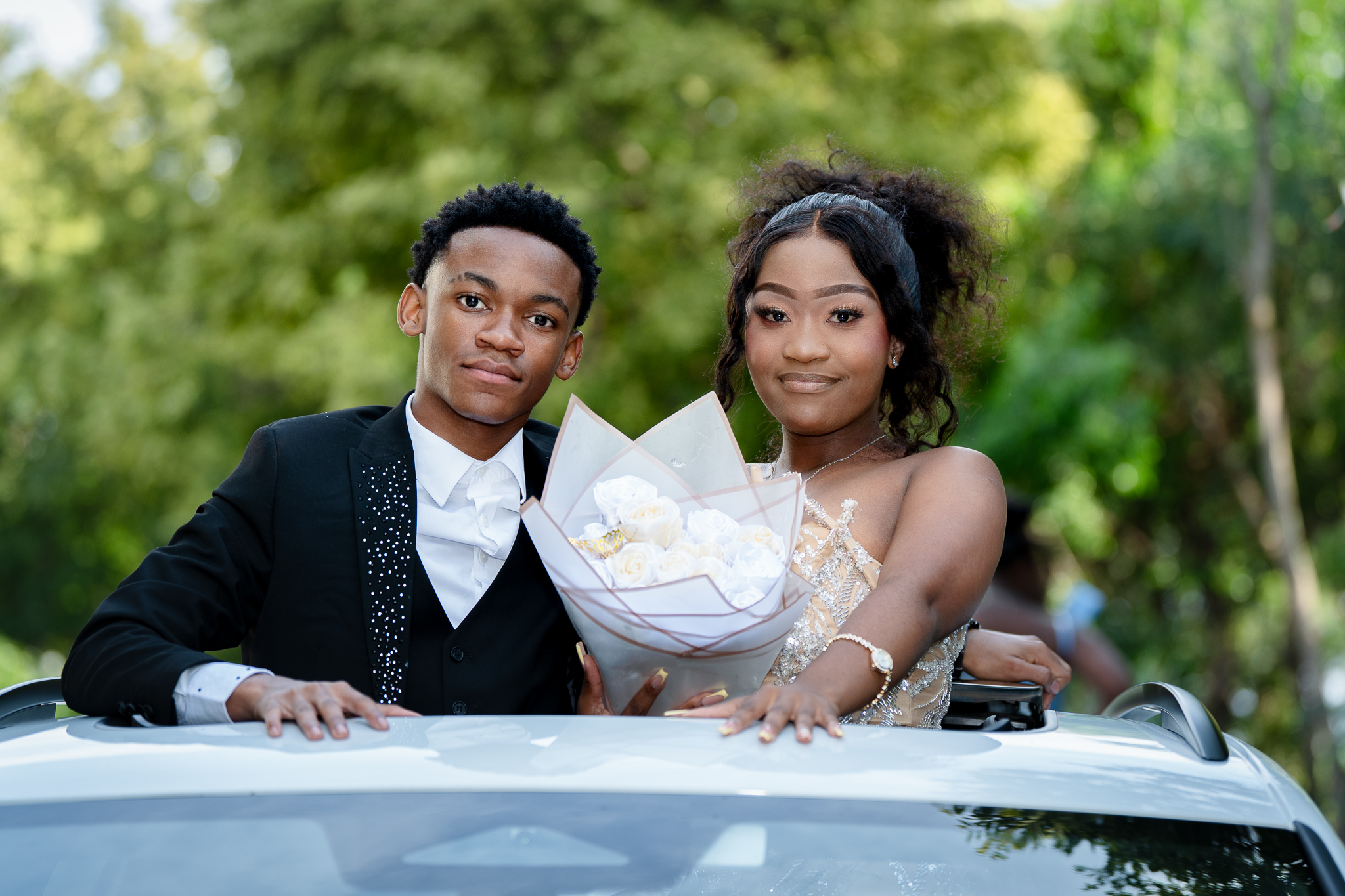 A portrait of a couple at a matric farewell