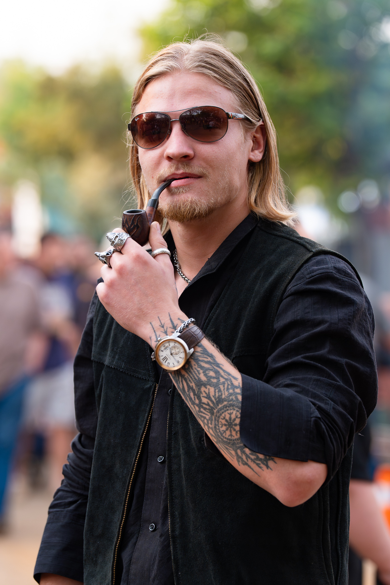 Man with a pipe at Pretoria boeremark