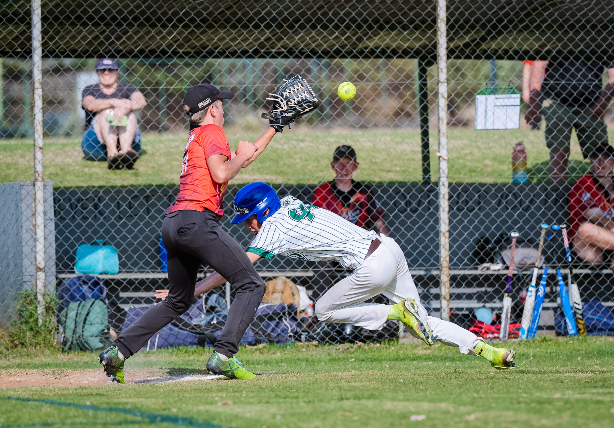 A tense moment during a soft ball match