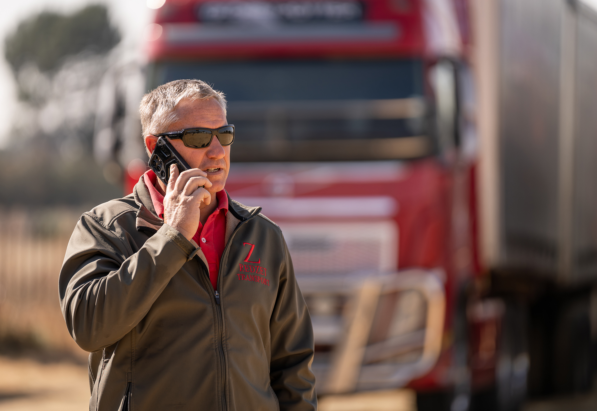 Portrait of a transport operator doing business