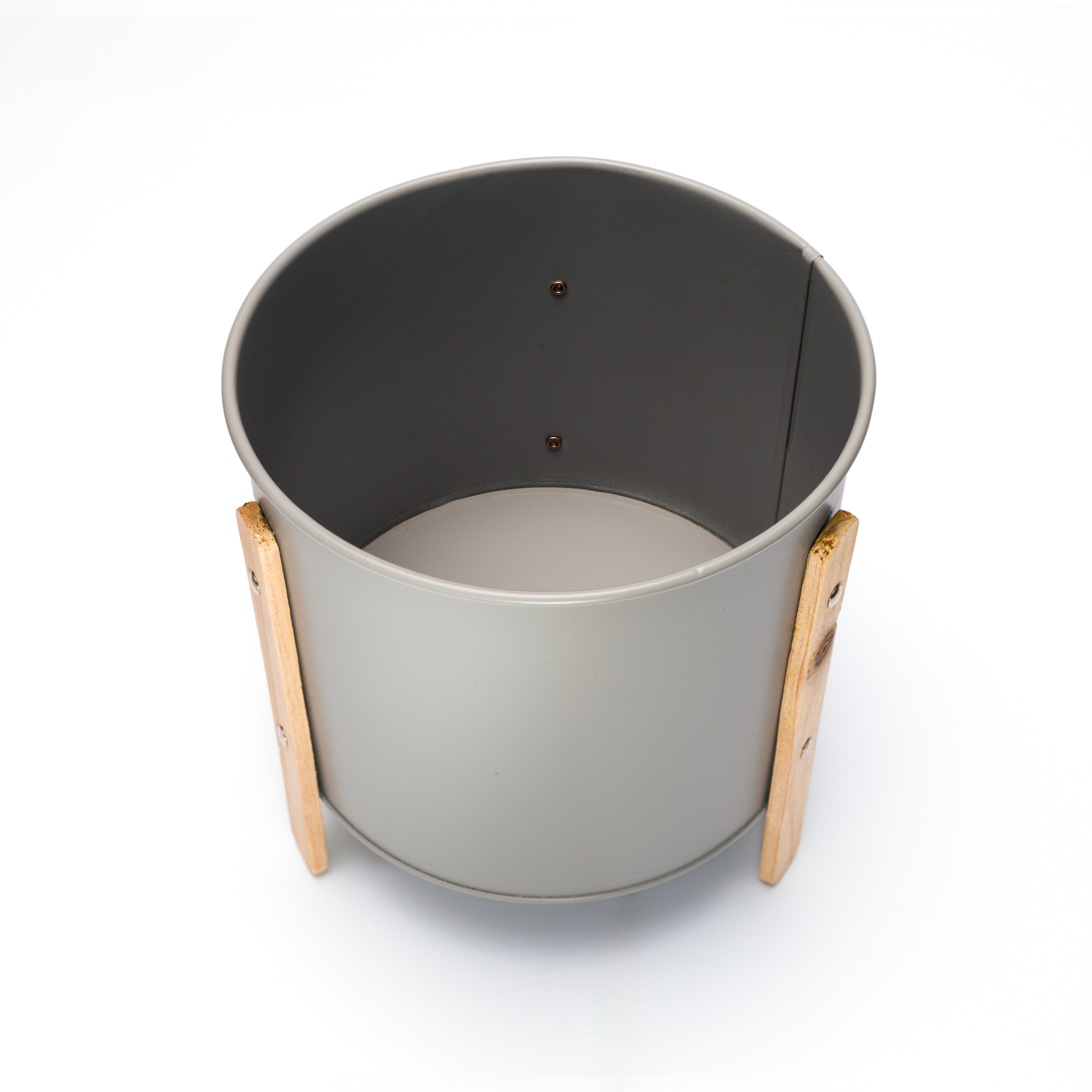 Metal and wood product on white background for e commerce