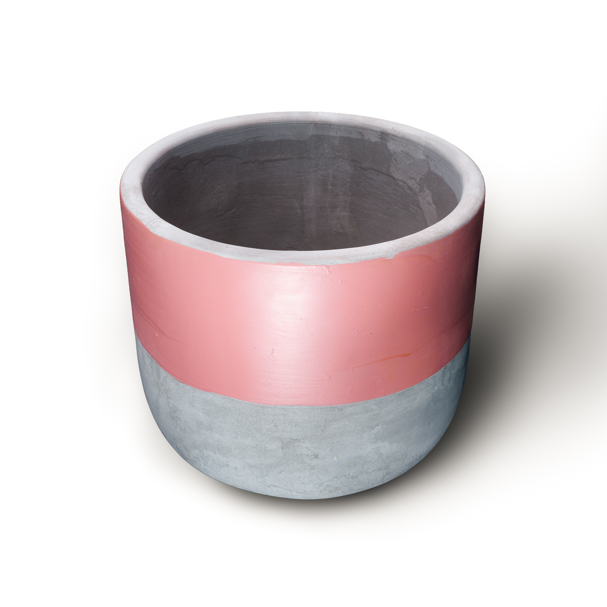 Moulded cement bowl product image for ecommerce on white Background