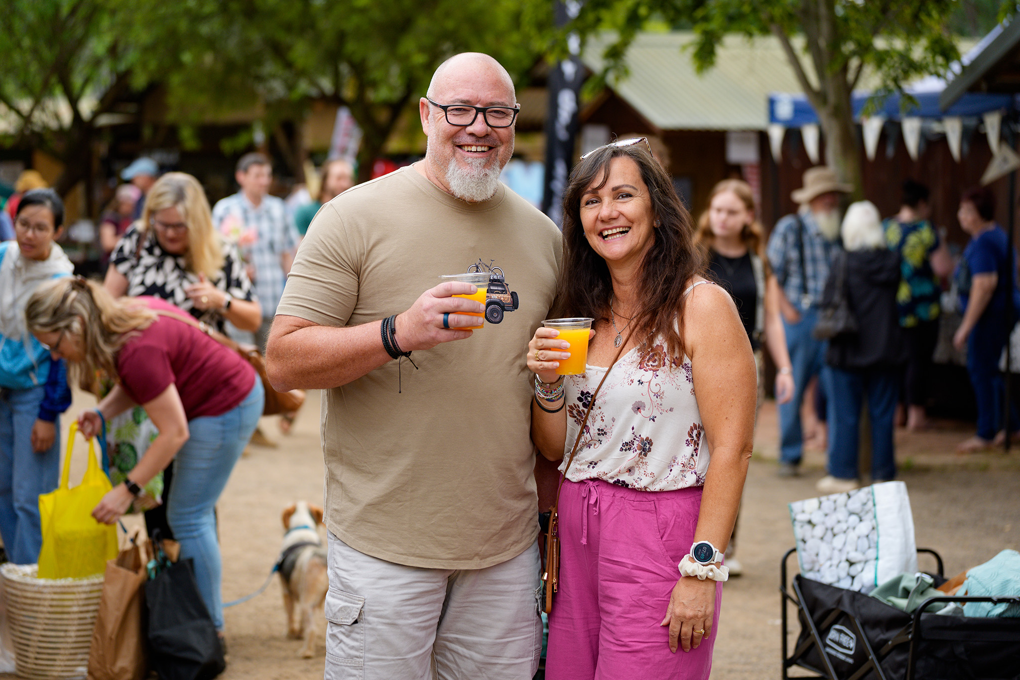 A couple posing at the Pretoria Boeremark