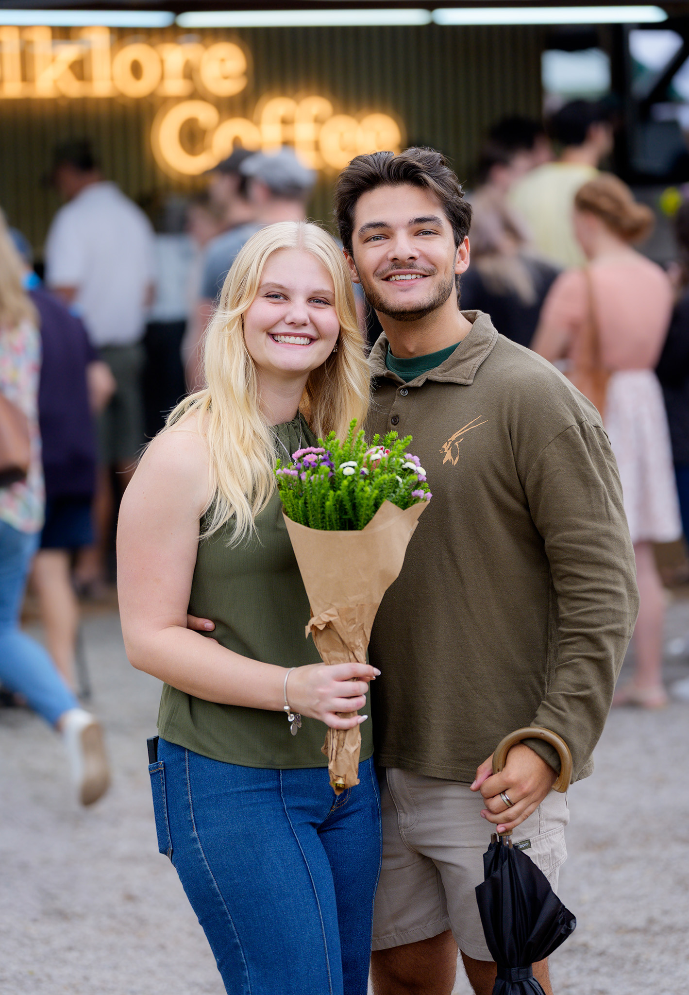 Portrait of a young couple at the market