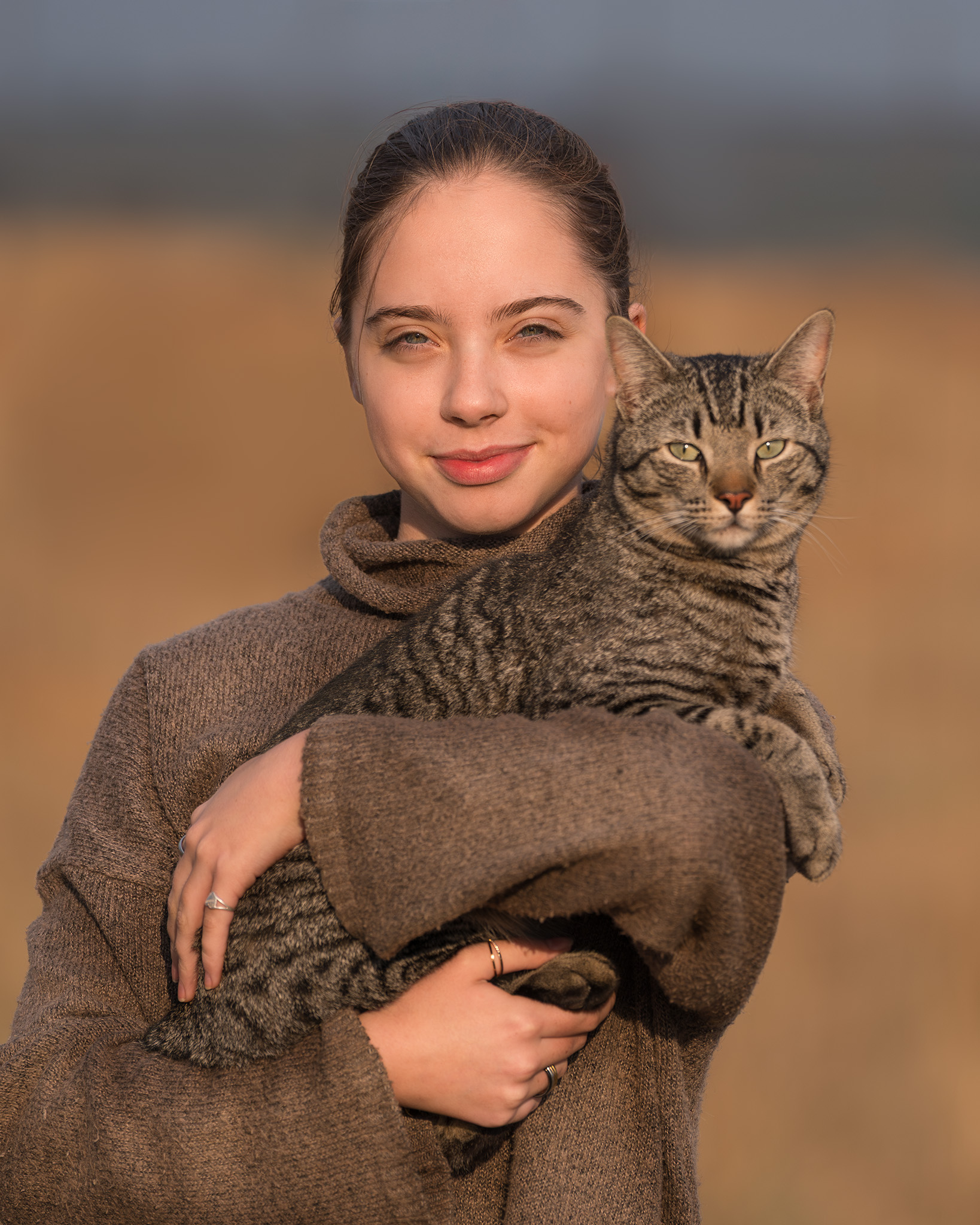 Girl with cat portrait