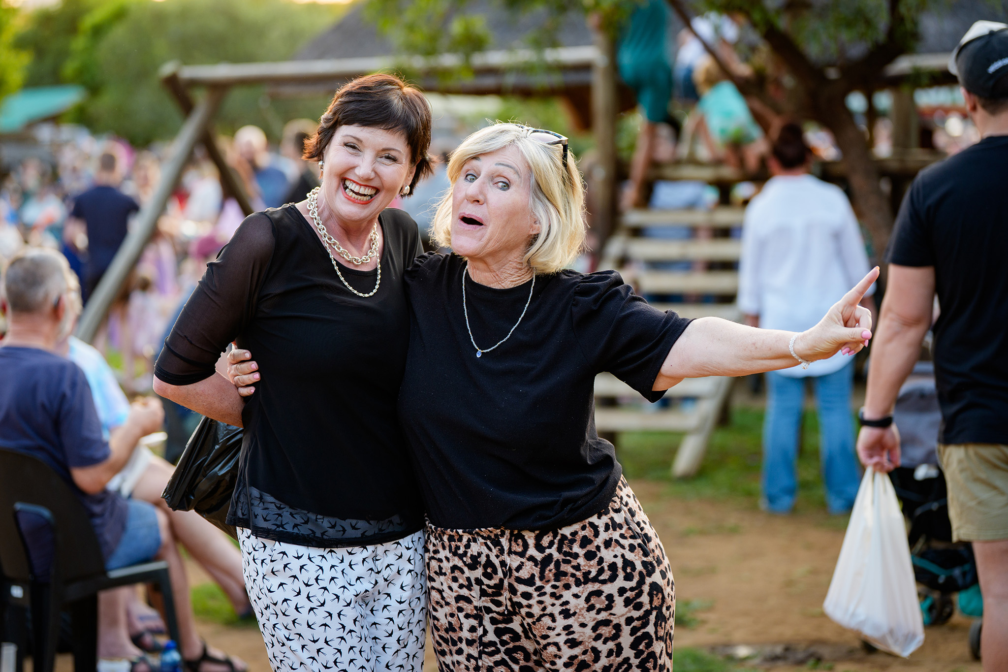 ladies posing for fun a t a local market in Pretoria