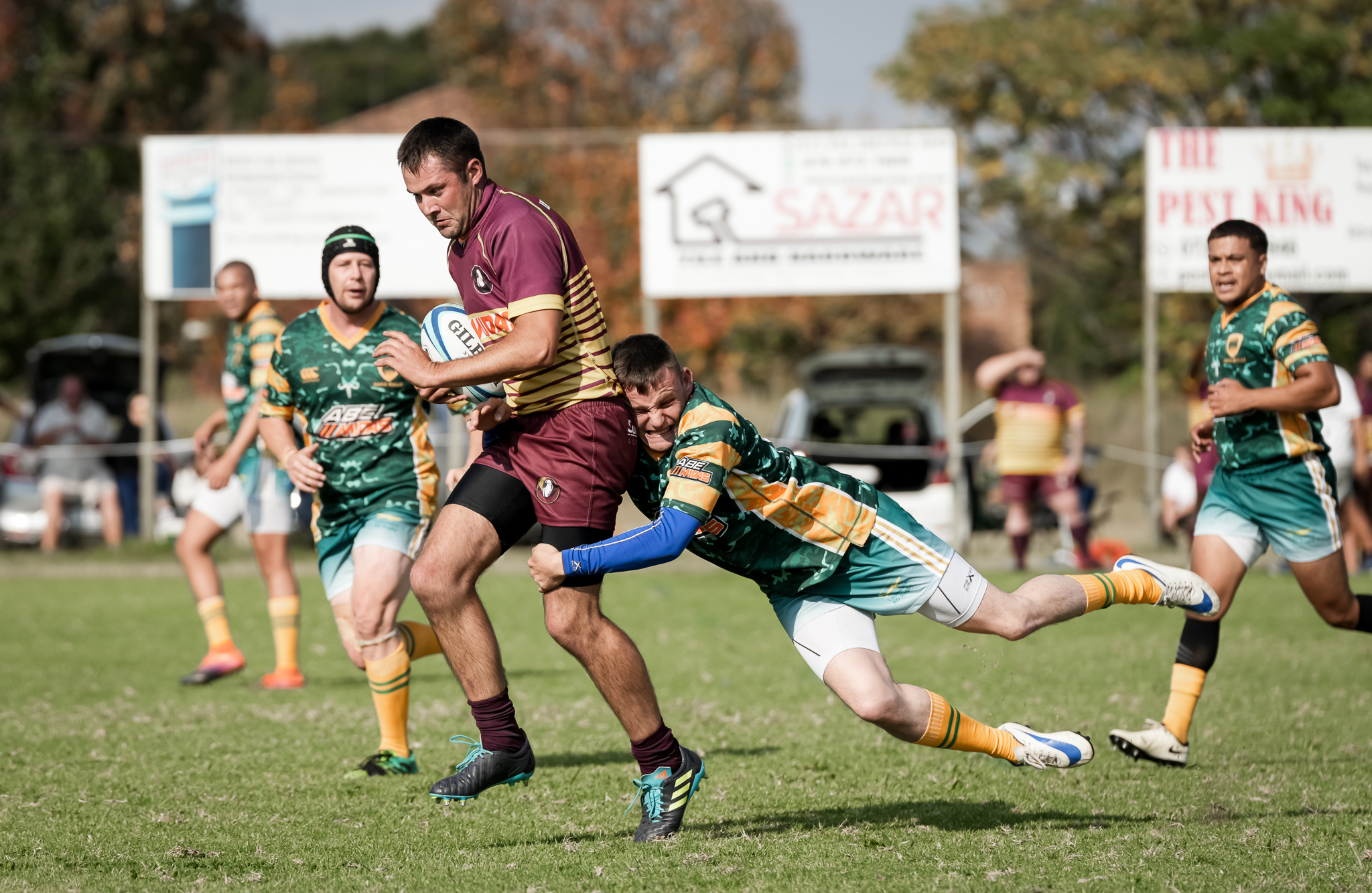 Action of a local rugby match