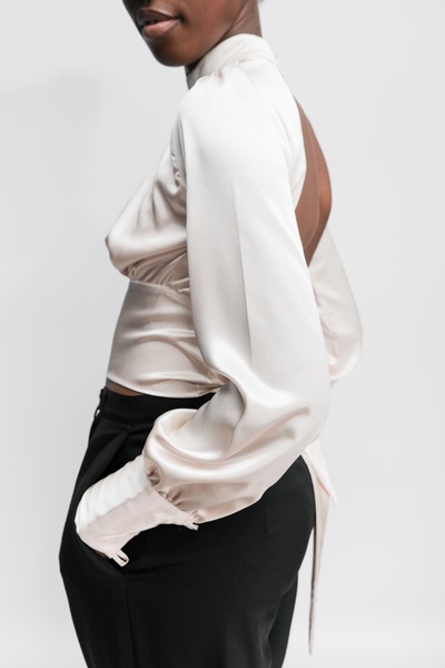 Satin Open Back Top