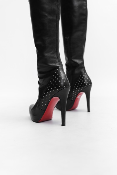 Leather Over The Knee Stiletto Boots