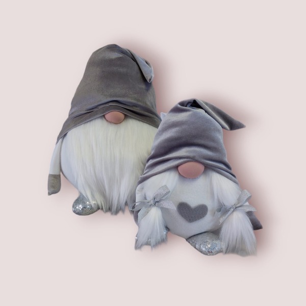 Chunky Grey and White Gnomes