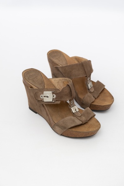 Scholl Leather Suede Wedges