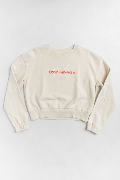 Cream calvin klein sweatshirt clearance