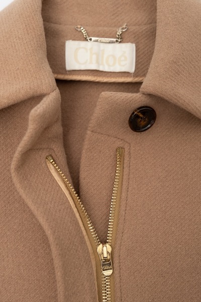 CHLOE Chestnut Wool Pea Coat
