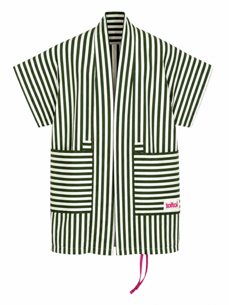 Green Stripe Kimono + Belted Pants