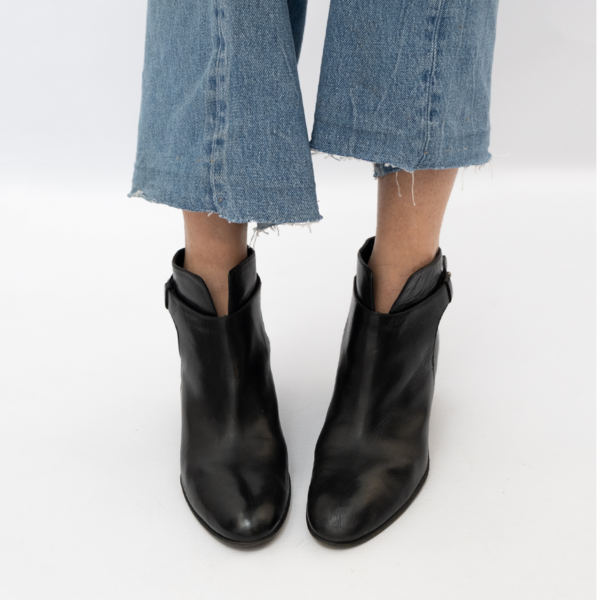 VINCE Harriet Leather Block Heel Booties
