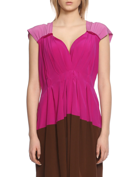 Alberta Ferretti Pure Silk Pleated Dress