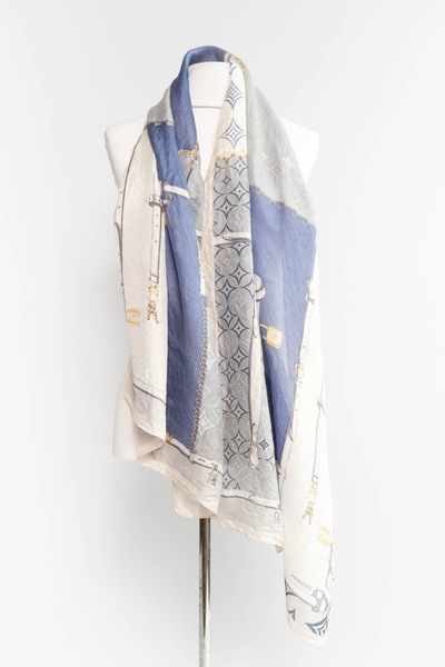 Foulard En Soie Vintage RENOMA Paris - Dimensions 88x88 Cm, Motif Multicolore, Occasion