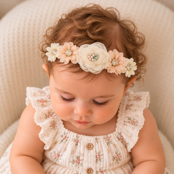 Snow Blossom Lace Headband