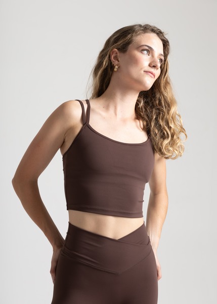 Double Strap Crop - Espresso Brown