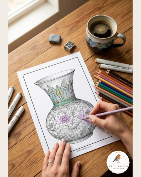 Patterned Vases Coloring book | Printable PDF Digital Download