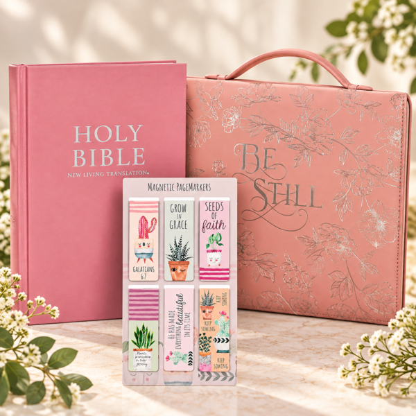 Bible Blessings Pink Collection – English NLT Bible Gift Set