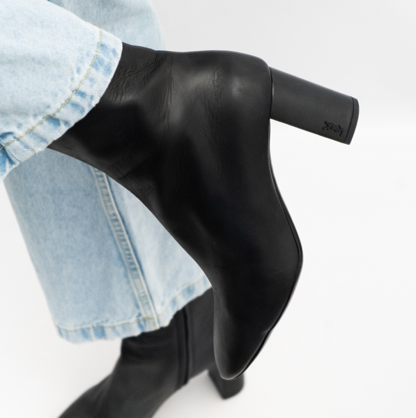 SAINT LAURENT Lou Lou Leather Ankle Boots