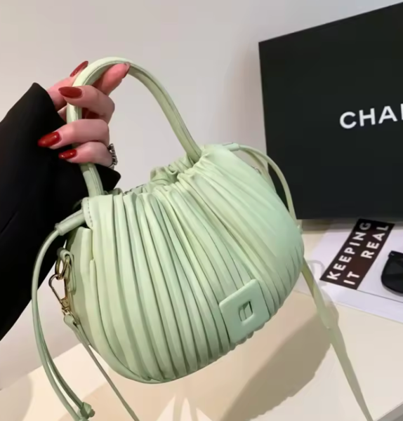 Mint Pleated Dome Bag