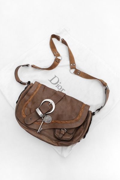 Iconic Christian Dior Gaucho Leather Cross Body Saddle Bag