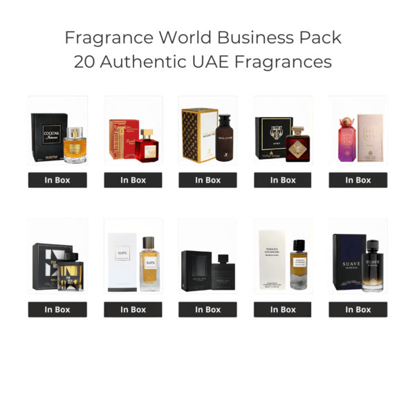 Fragrance World Business Pack – 20 Authentic UAE Fragrances
