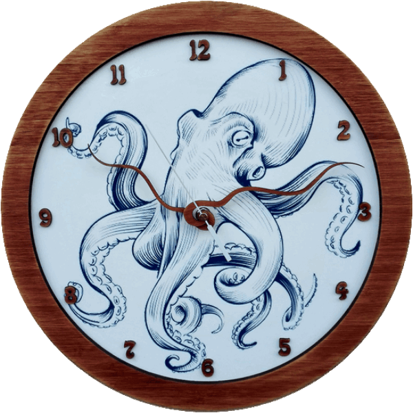 Octopus Print Wall Clock