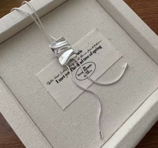 Liquid Silver Slider Necklace