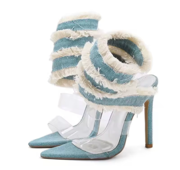 Sapphire Fringe Wrap Stilettos
