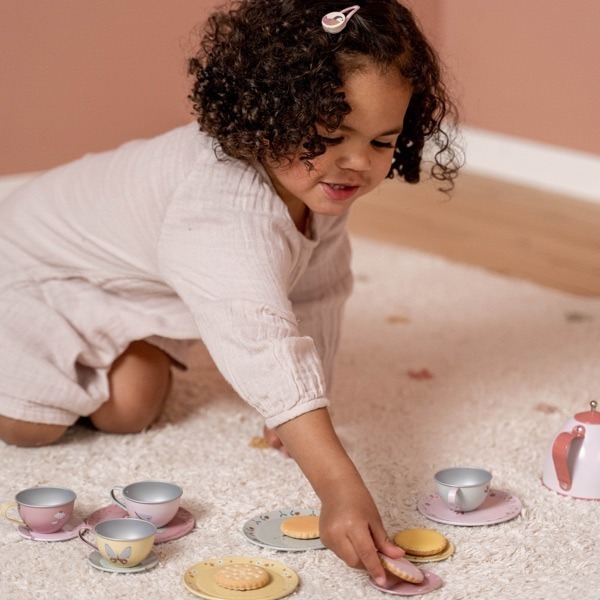 Little Dutch Tin Tea Set Flowers & Butterflies Little Favourites