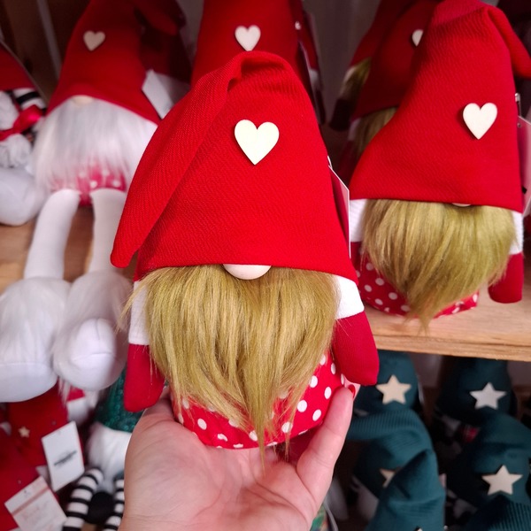 Red Polkadot Gnome - Olive Beard, no legs