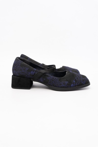 Camper Twins Black Embroidered Mary Jane