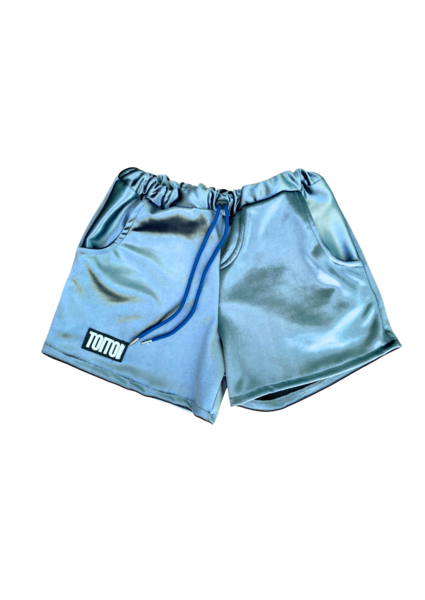 Silver Velvet Shorts