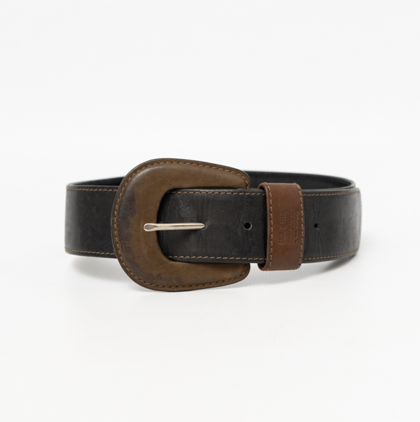 Vintage Wide Leather Two Tone Belt