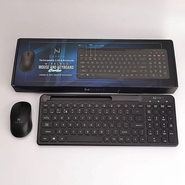 Novaro Rechargeable 2,4G & Bluetooth Wireless Mouse and Keyboard Combo