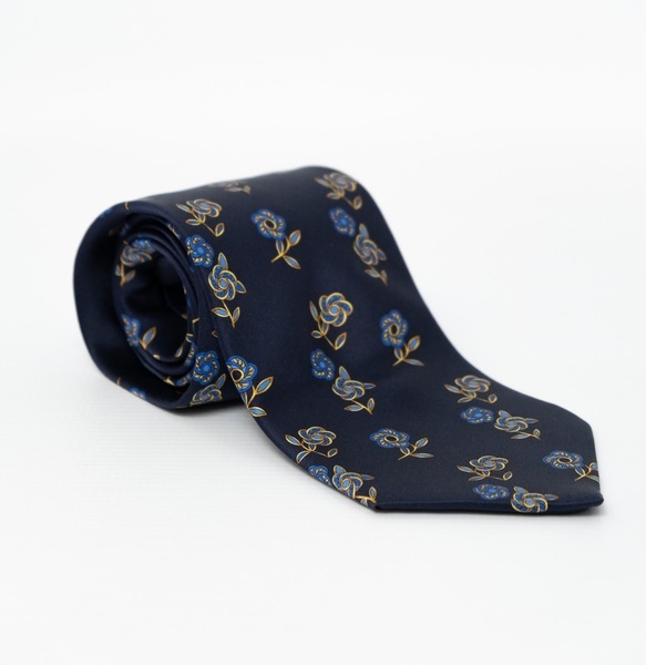 LANVIN Paris Vintage Pure Silk Printed Tie