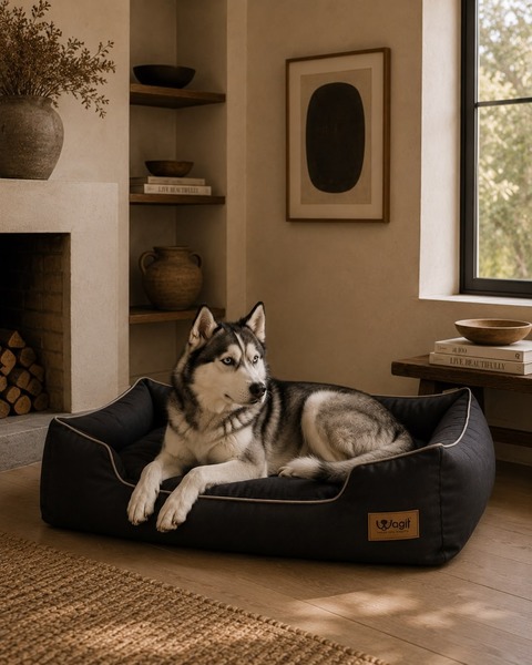 Wagit luxury square bed with grey trim