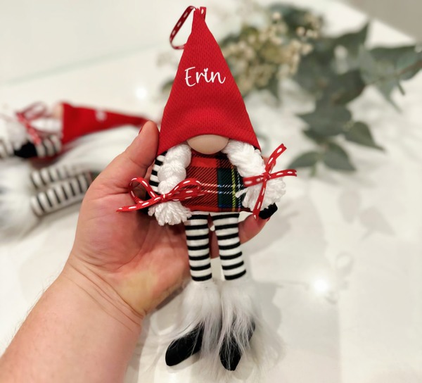 Personalised Hanging Gnomes - with legs
