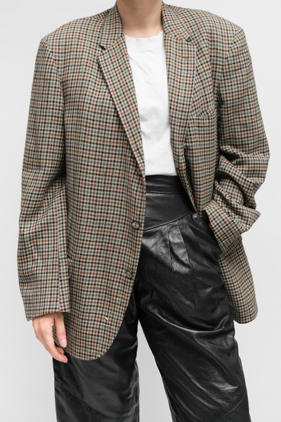Vintage Houndstooth Wool Blazer