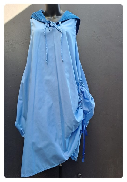 Balloon Dress - Blue Cotton