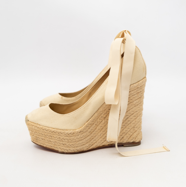 CHRISTIAN LOUBOUTIN Pre-Owned Espadrille Wedge With Ribbons