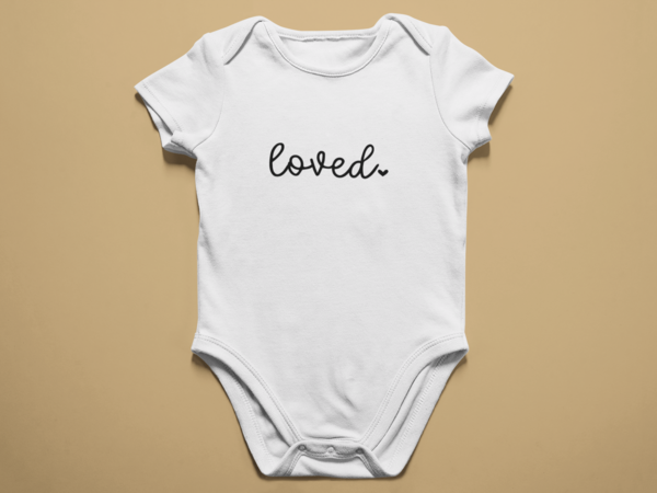 Babygrow White - Short Sleeve -Loved