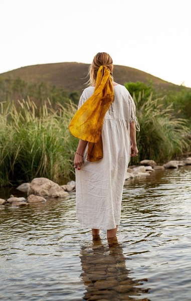 Silk Scarf, Yellow Gold (40cmx180cm)