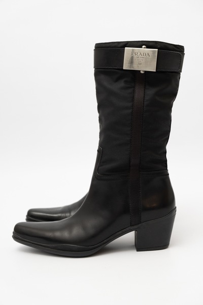 PRADA Linea Rossa Vintage Leather Cowboy Boots