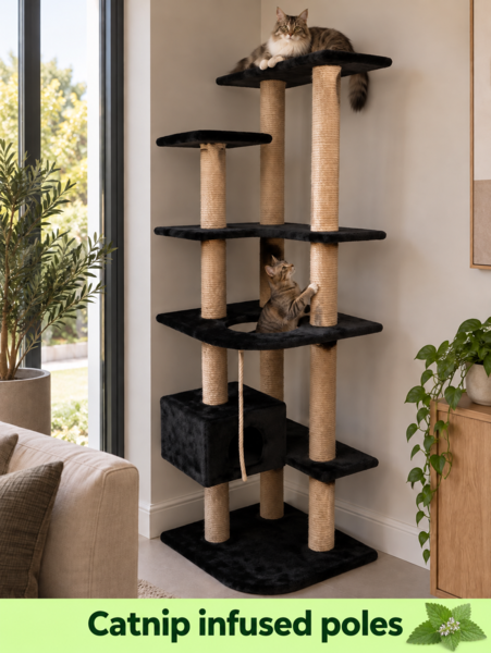 Feline Flair Clawsome Luxury 4-Level Catnip-Infused Catscratch