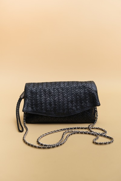 Hand Woven Leather Crossbody Bag